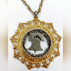 Vintage/Antique B &‎ B Liberty Bell Necklace